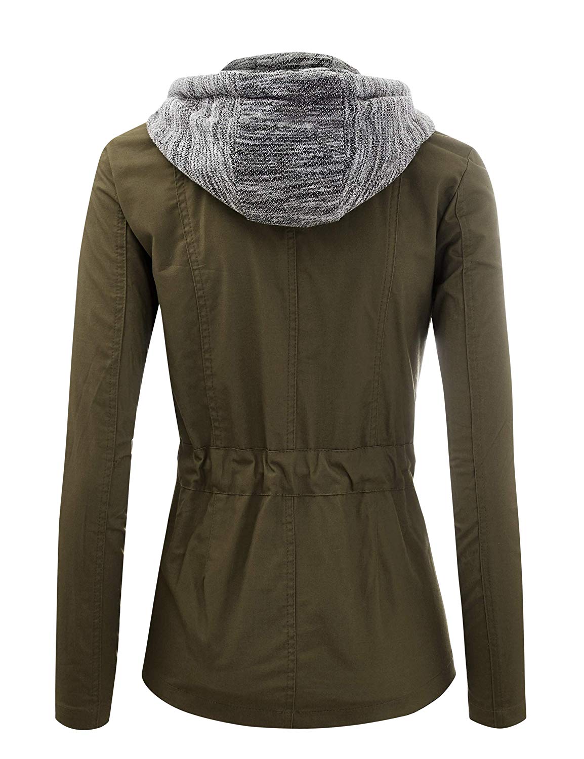 FASHION BOOMY Women's Zip Up Safari jacket