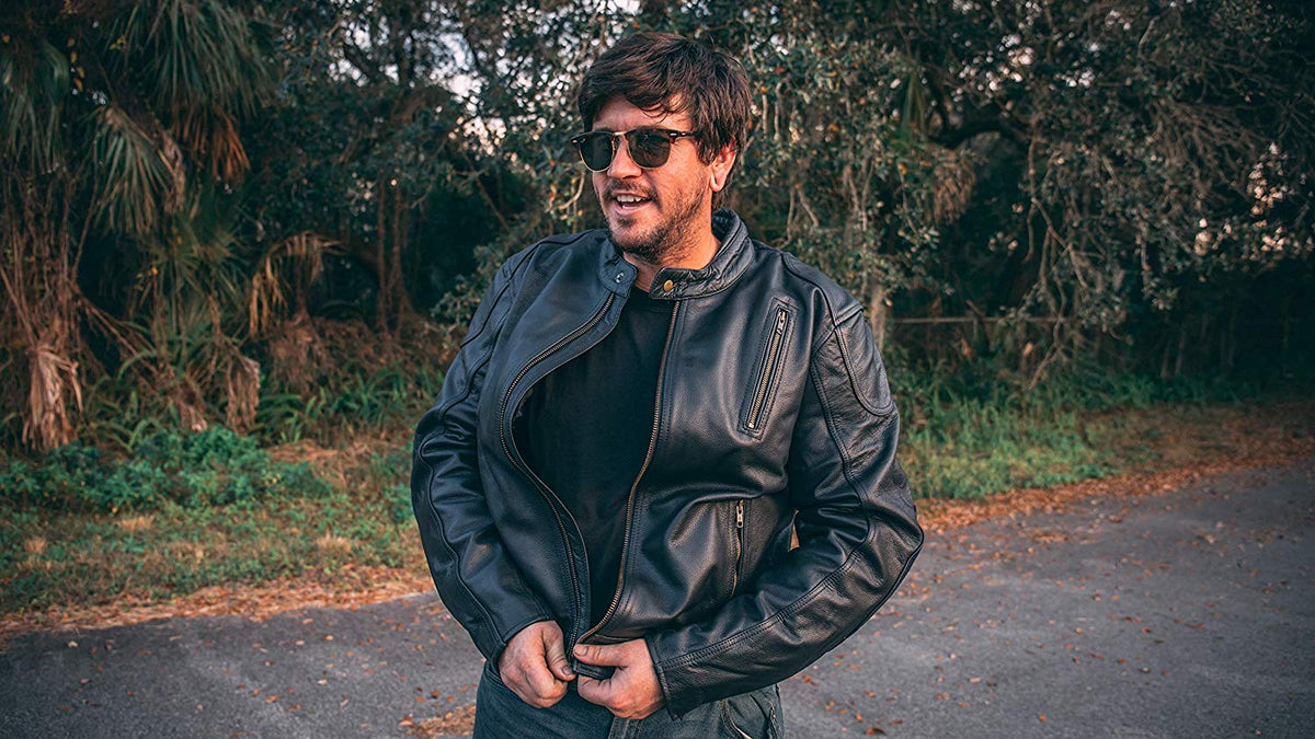 Mens Leather Motorcycle Jackets Black