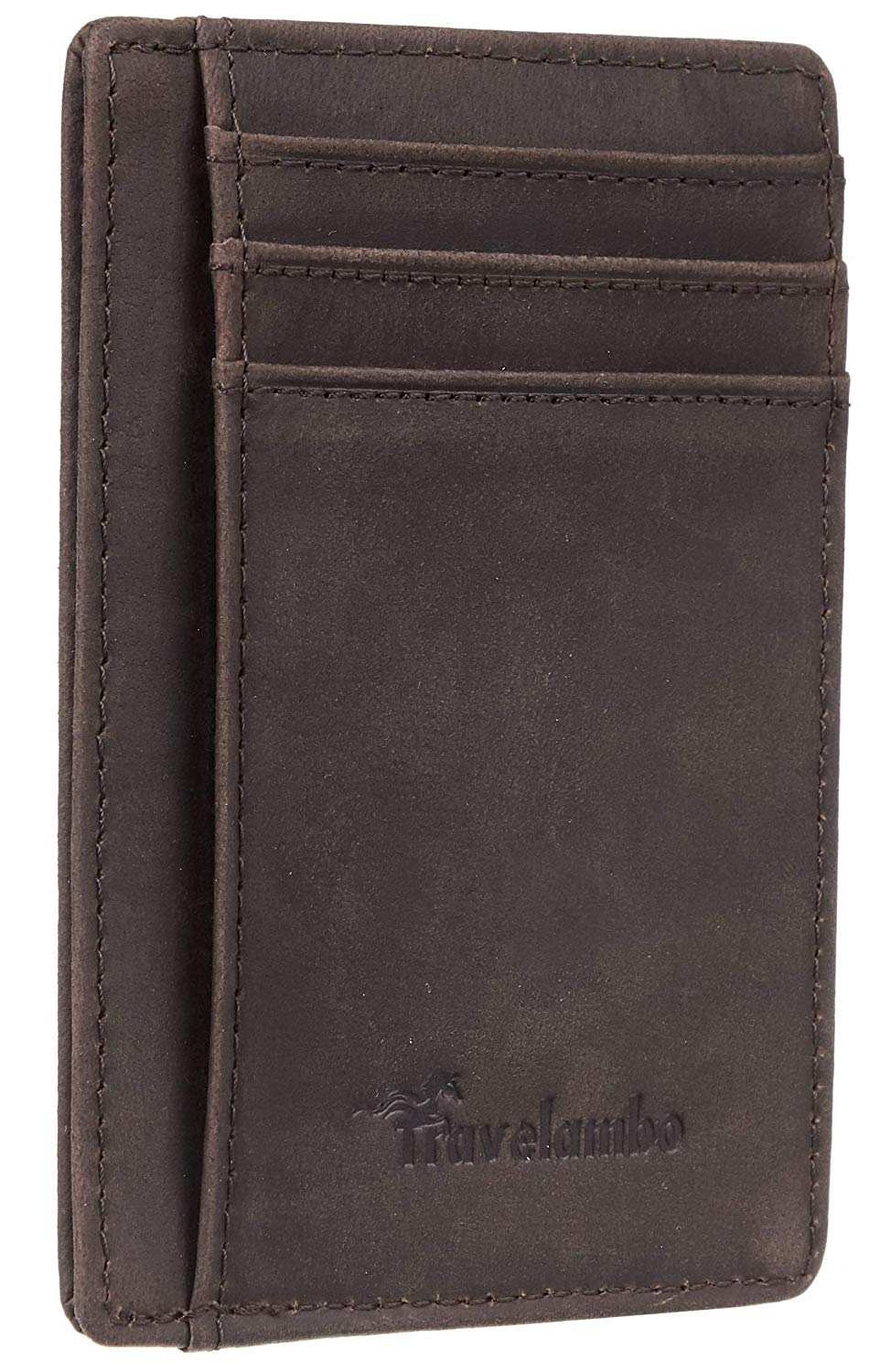 Travelambo Front Pocket Minimalist Leather Slim Wallet