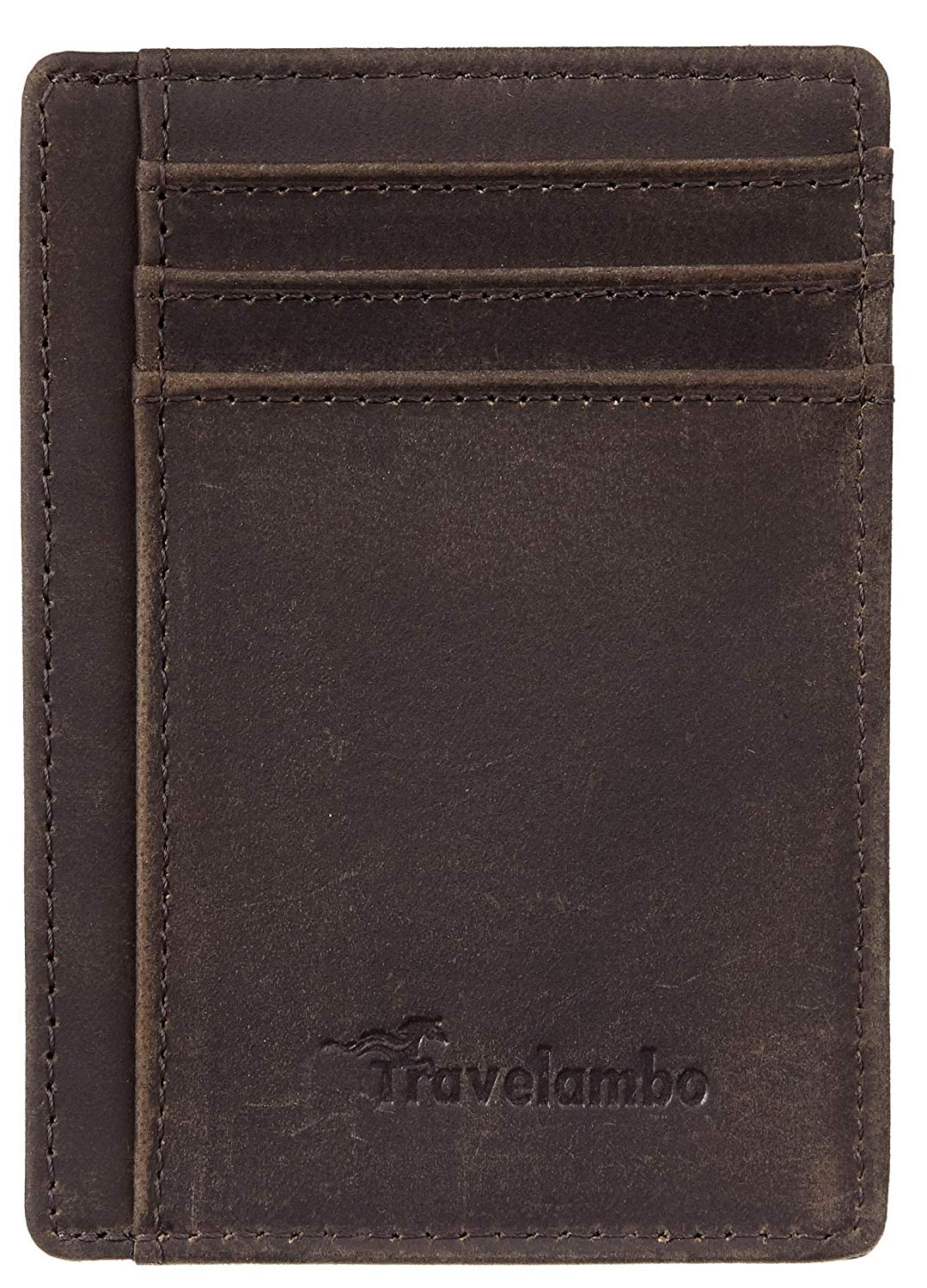 Travelambo Front Pocket Minimalist Leather Slim Wallet
