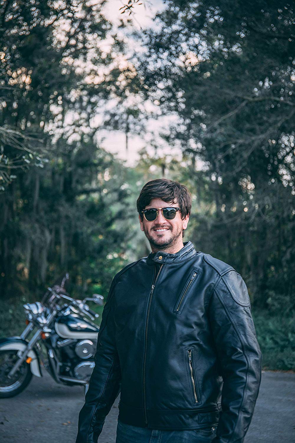 Mens Leather Motorcycle Jackets Black