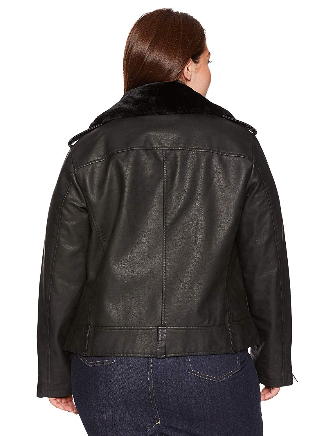 Levi's Women's Plus Size Faux Leather Sherpa Motorcycle Jacket
