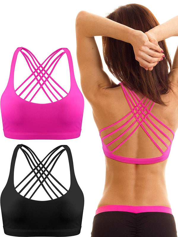 Cross Back Bra Workout Strappy Bra