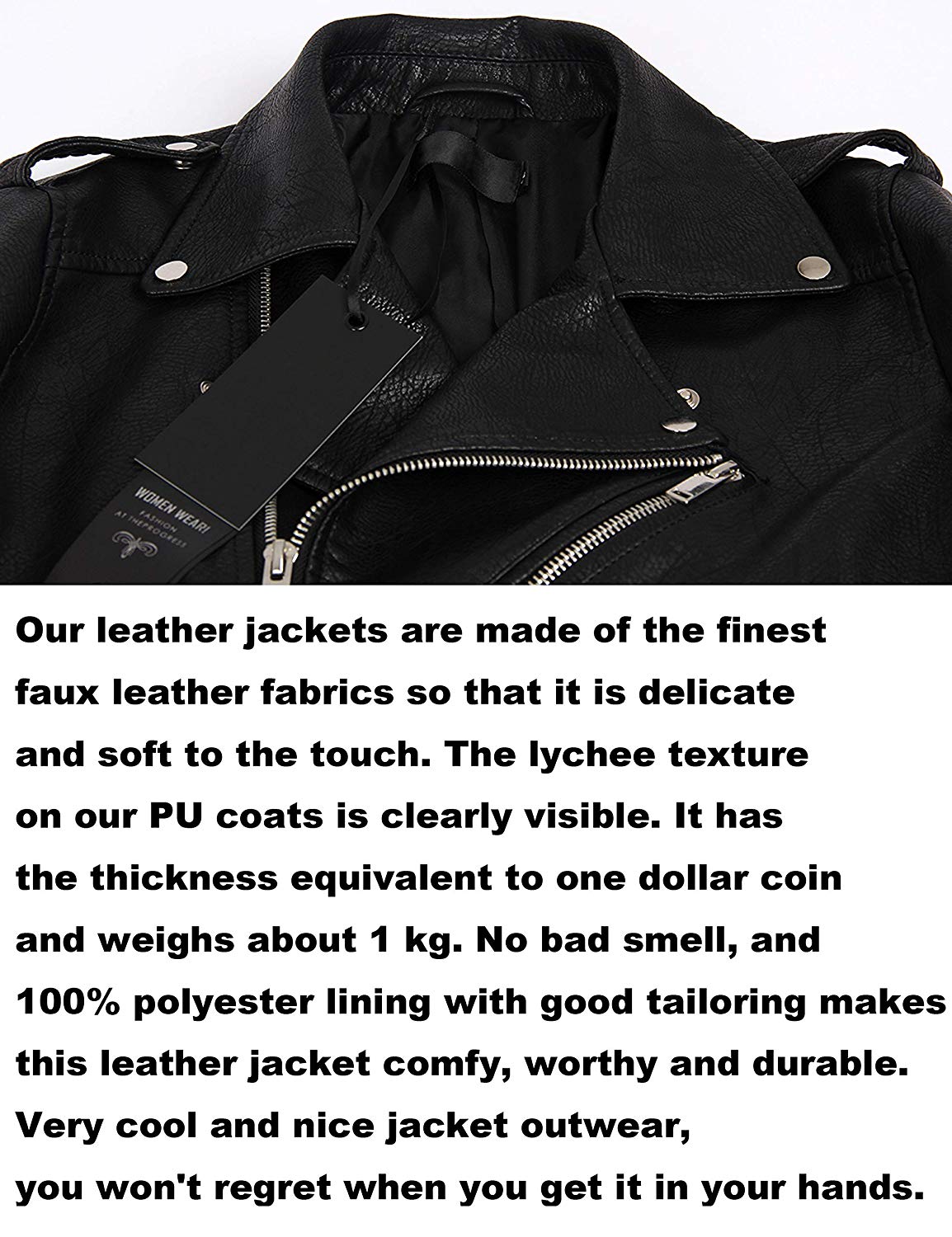 Jhichic Women's Faux Leather Textured jacket