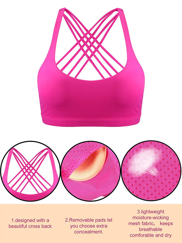 Cross Back Bra Workout Strappy Bra