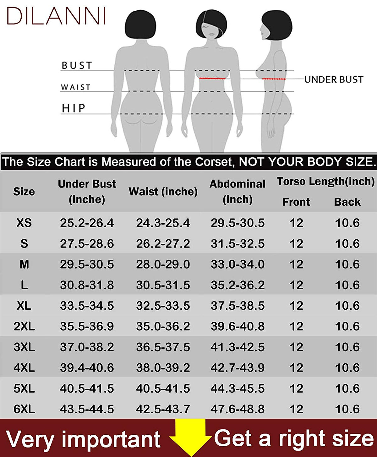 DILANNI Womens Latex Waist Trainer Corset for Weight Loss Hourglass Body Shaper