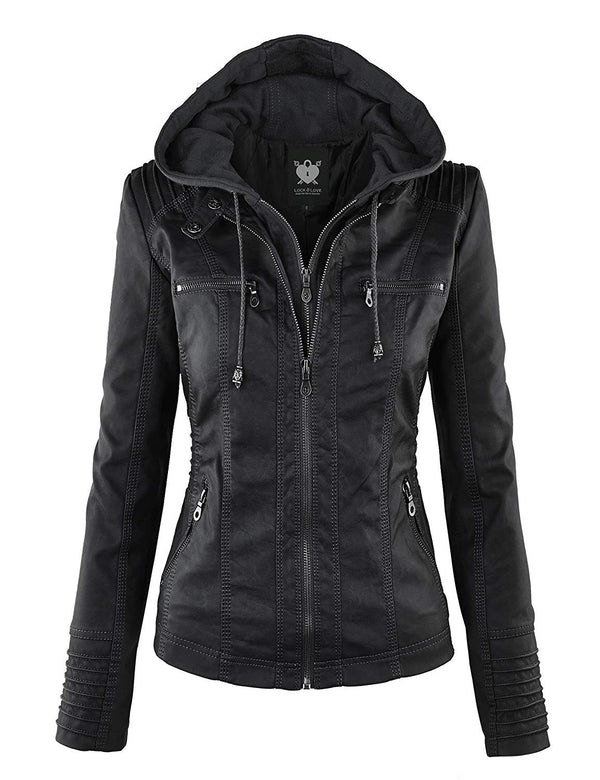 Lock and Love Women's Hooded Faux