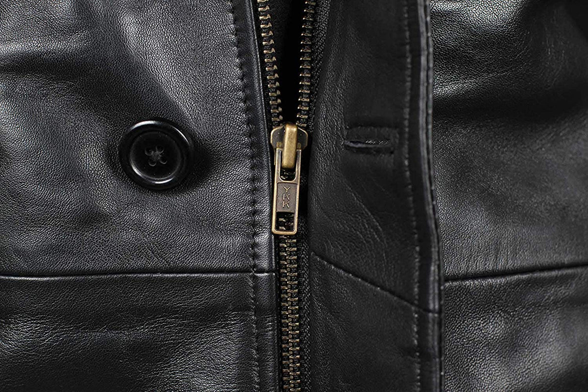 Black Real Lambskin Leather Jackets for Mens