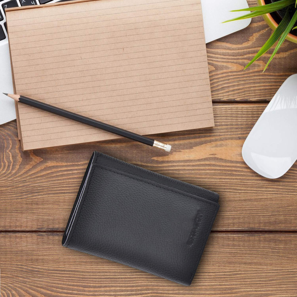 Trifold Wallets for Men - Real Leather RFID