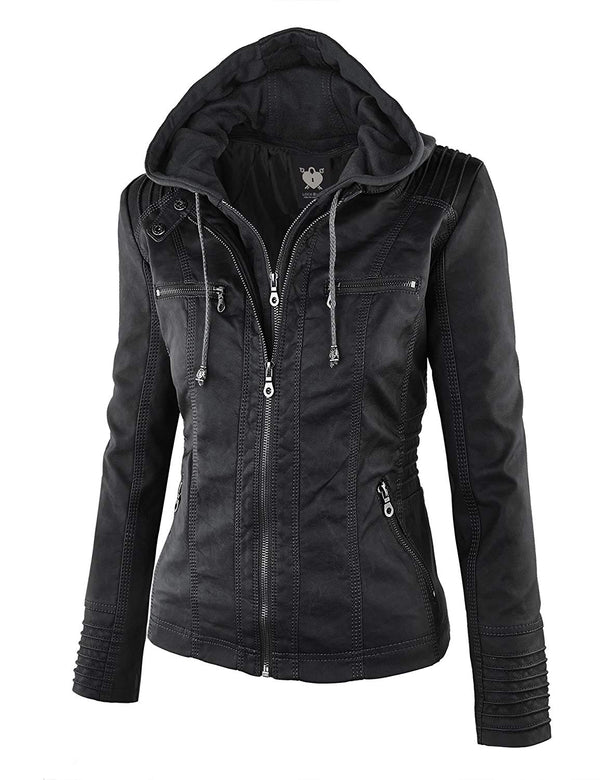 Lock and Love Women's Hooded Faux