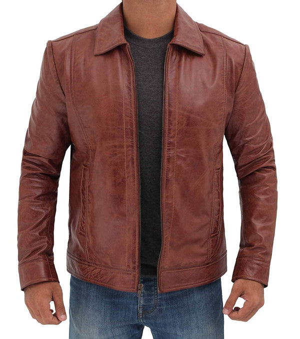 Brown Leather Jacket Men