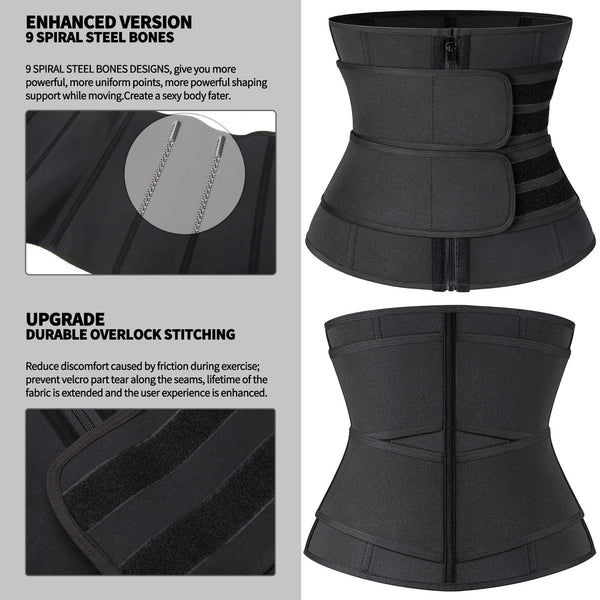 KIWI RATA Neoprene Sauna Waist Trainer Corset Sweat Belt for Women Weight Loss Compression Trimmer Workout Fitness