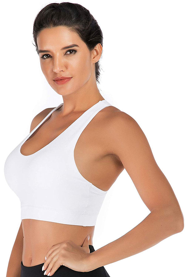 RUNNING GIRL Sports Bra for Women, Criss-Cross Back