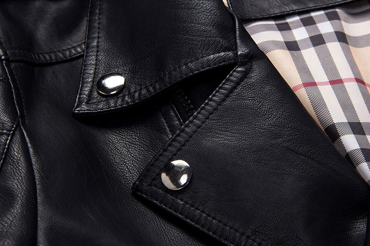 Men's Vintage Asymmetric Zip Lightweight Faux Leather Jacket