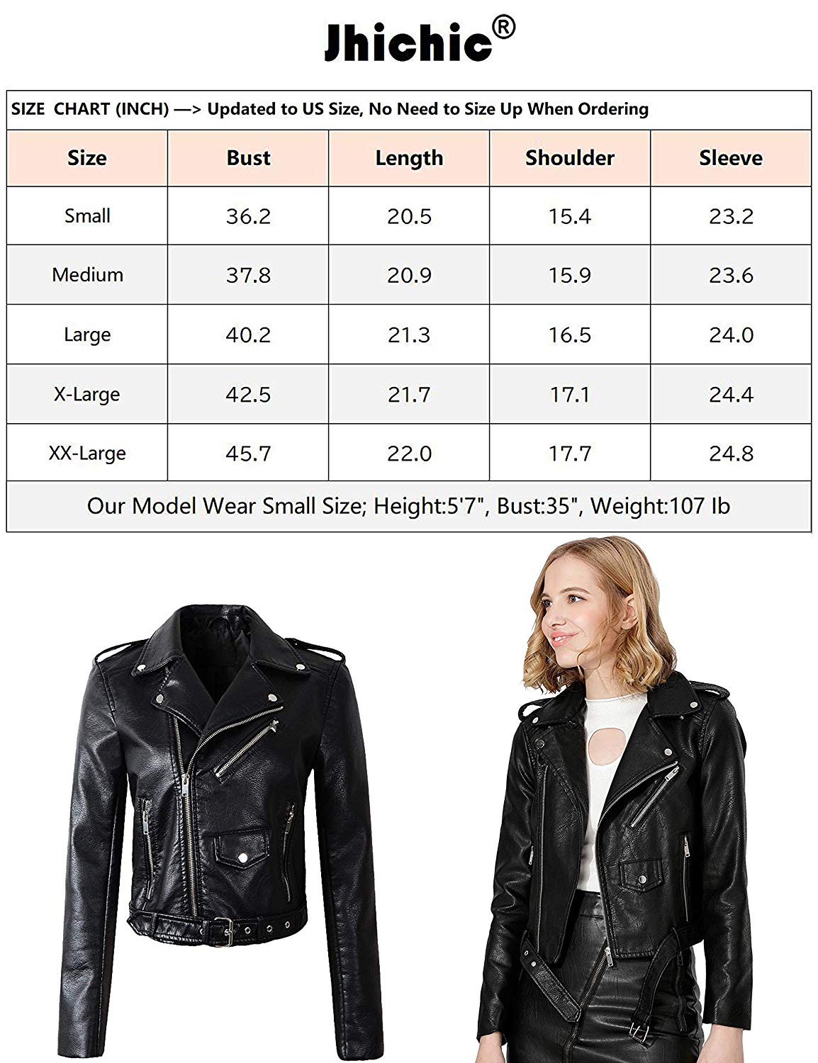 Jhichic Women's Faux Leather Textured jacket