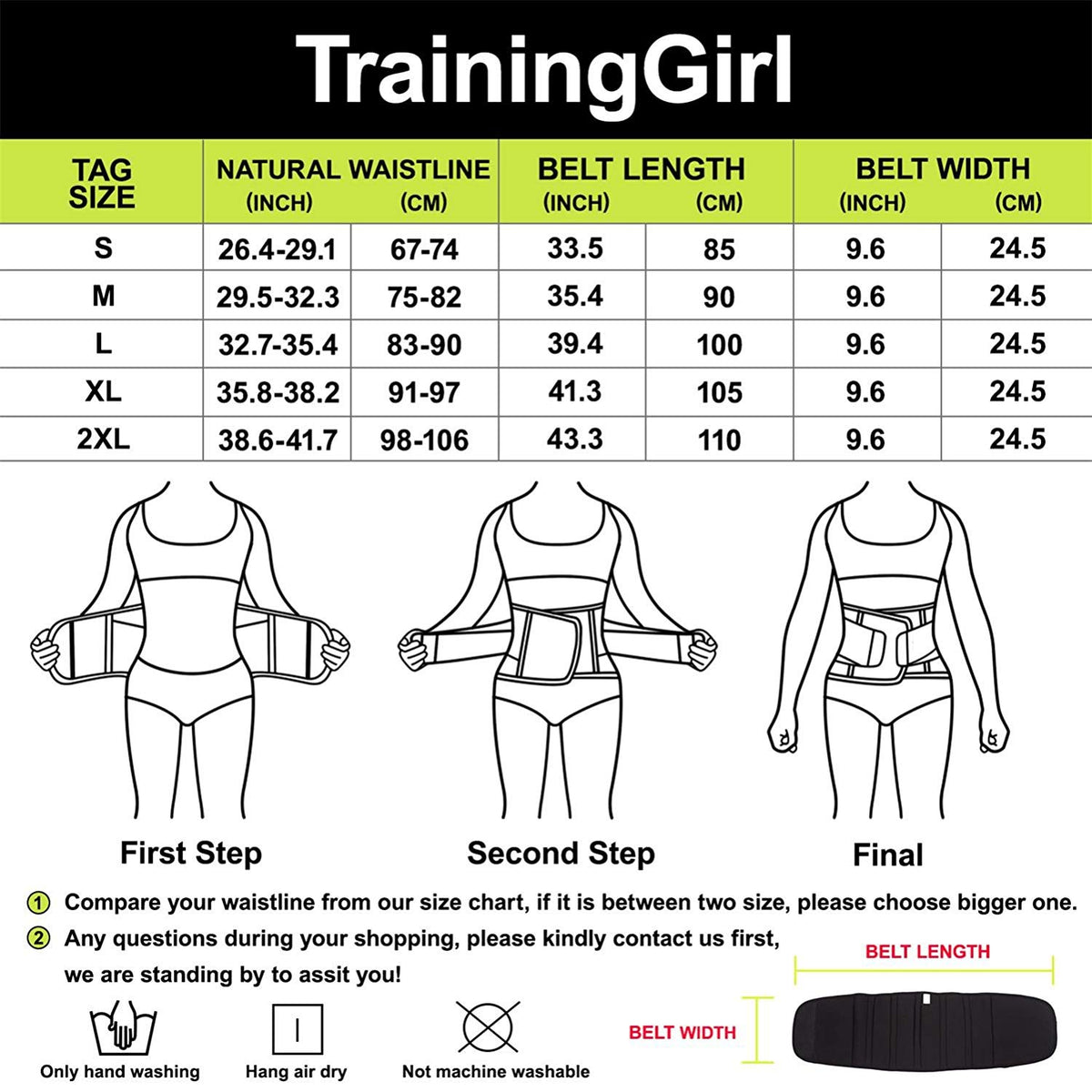 Hourglass Waist Trainer Slimming Belly Belt Neoprene Sauna Sweat Band Girdle for Women Weight Loss Back Support