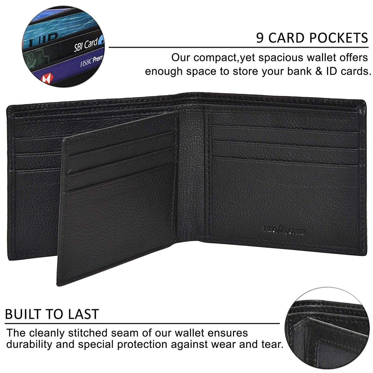 Genuine Leather Bifold Wallets for Men