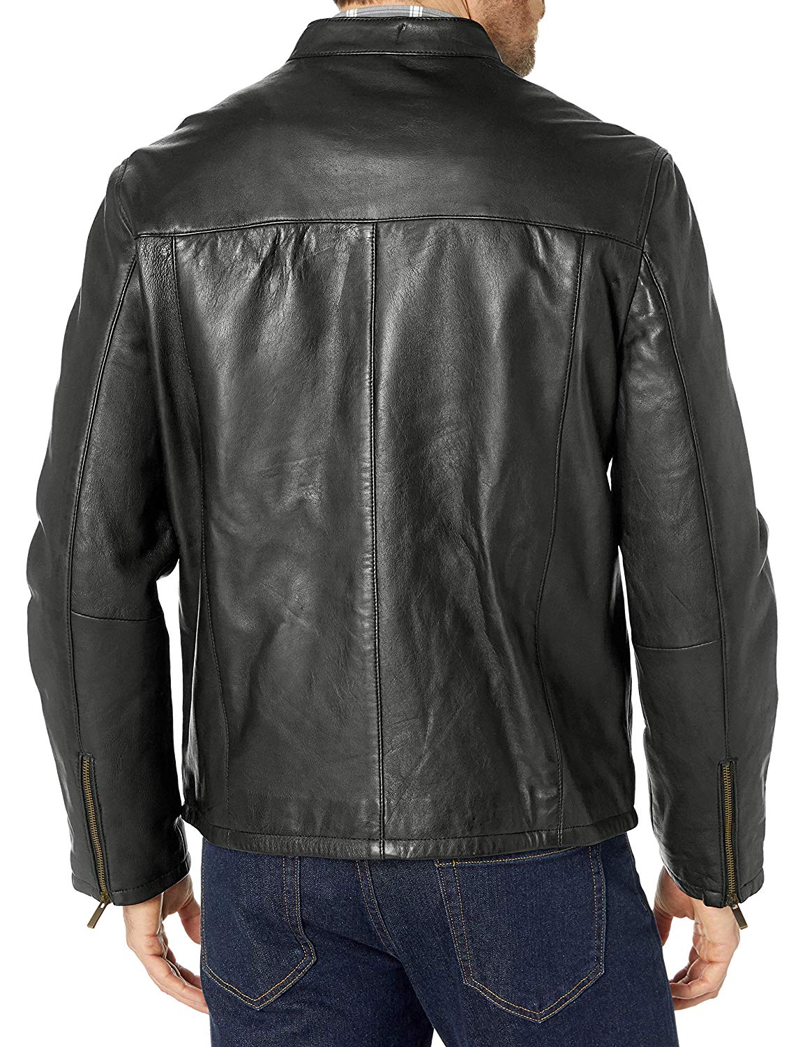 Cole Haan Men's Smooth Leather Classic Moto Jacket