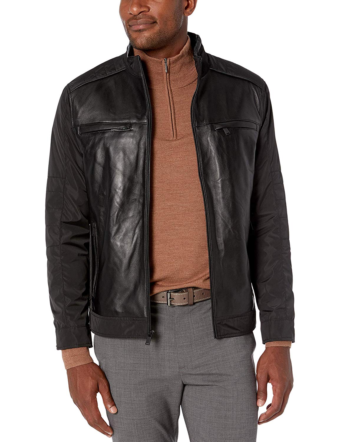 Bruno Magli Men's Leather Moto Jacket