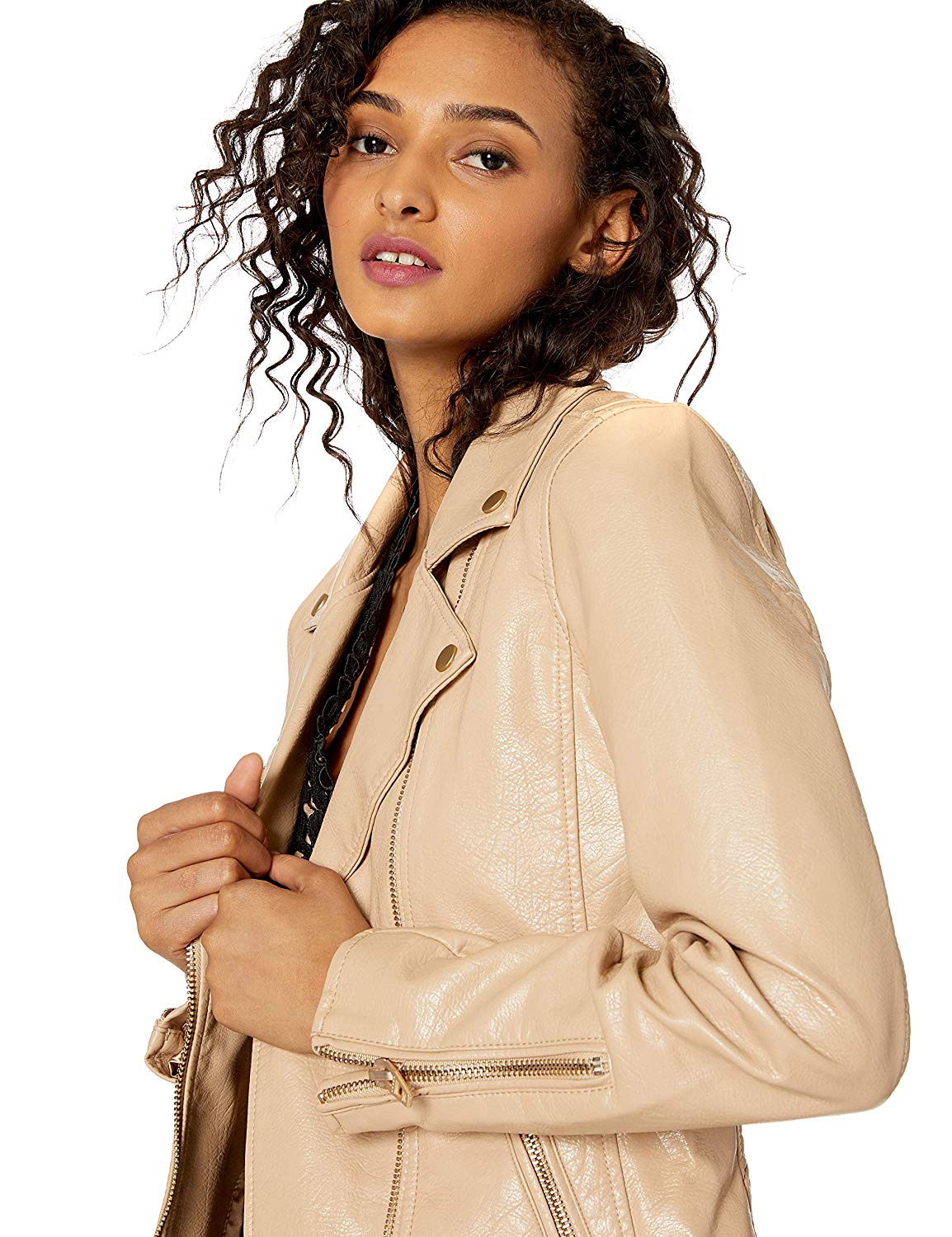 [BLANKNYC] Women's Vegan Leather Moto Jacket