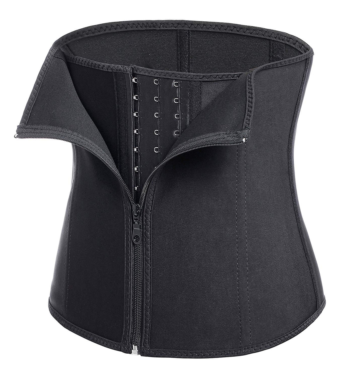 Gotoly Women Latex Waist Trainer Corset Zipper Underbust Cincher Belt Weight Loss Body Shaper