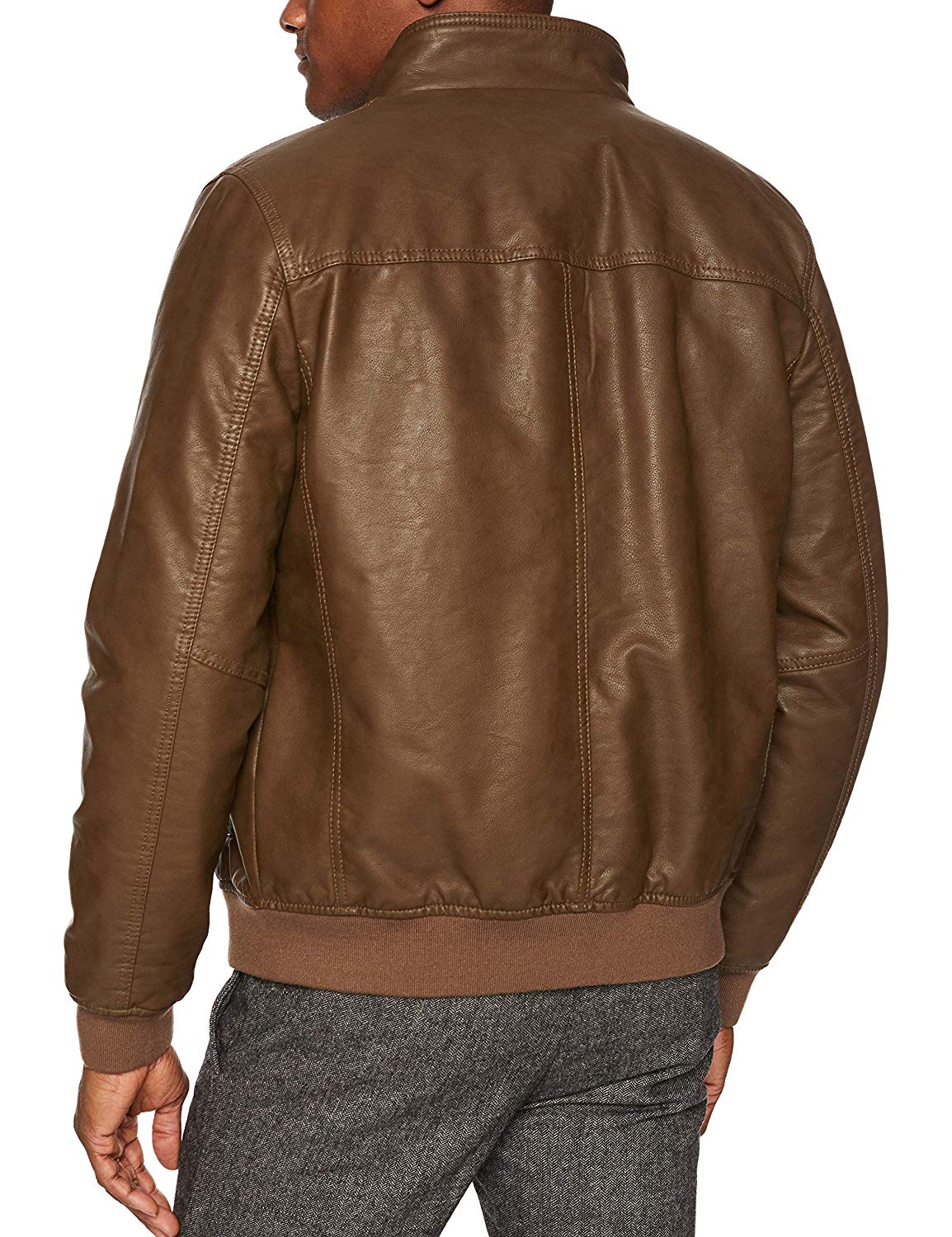Tommy Hilfiger Men's Faux-Leather Bomber Jacket