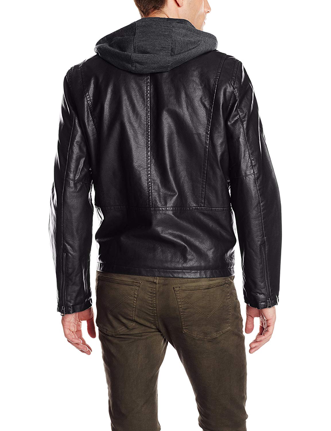 Levi's Men's Faux Leather Hooded Racer Jacket